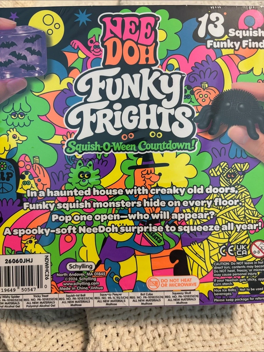 NeeDoh Funky Frights Squishy Toy Set - Neon Multi-Color